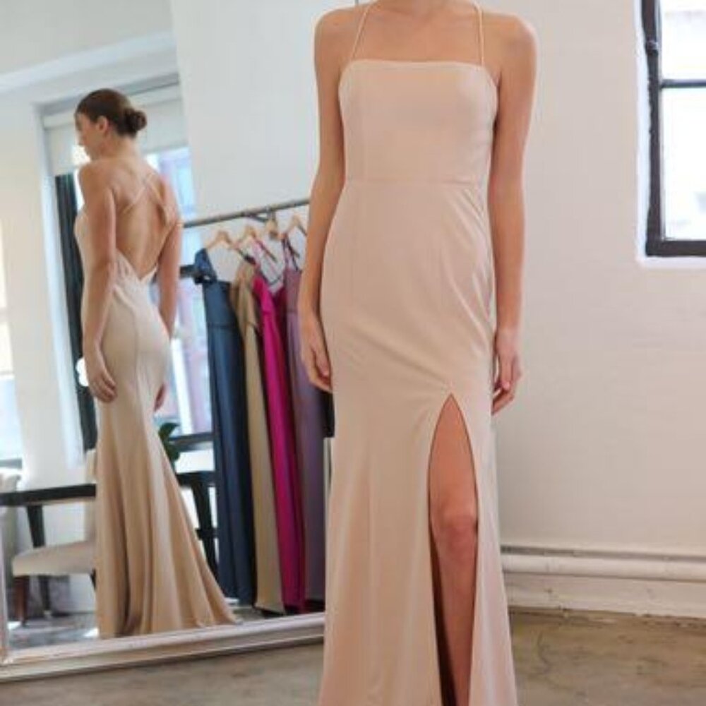 Amsale Bridesmaid Style GB192P/Scout Color fawn
